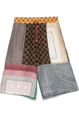 Marine Serre Short en soie à détail de foulard