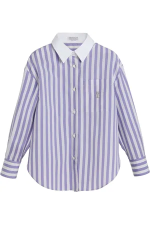 Brunello Cucinelli Chemise en popeline à rayures