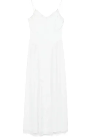 ROTATE Robe longue en satin ornée de dentelle