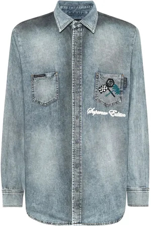 Philipp Plein Chemise Cars Racing en jean