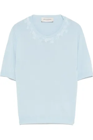 Ermanno Firenze T-shirt à fleurs brodées