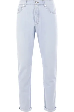 Brunello Cucinelli Jean à logo brodé