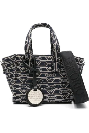 Emporio Armani Sac cabas en cuir à logo en jacquard