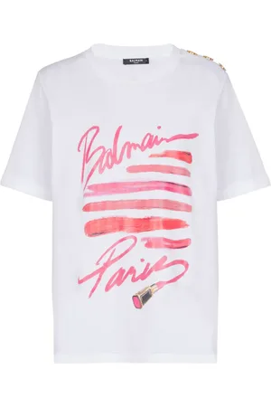 Balmain T-shirt à imprimé Lipstick