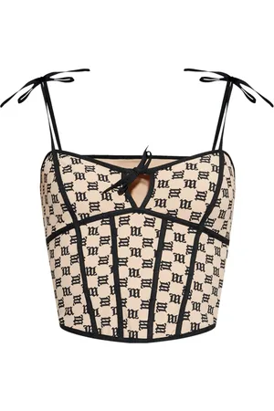 MISBHV Haut corset à motif monogrammé