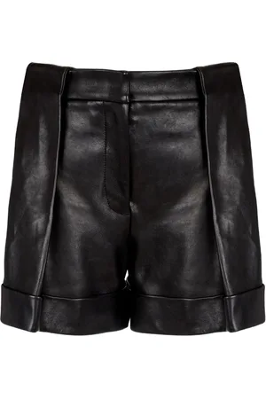 Balmain Short en cuir à design plissé