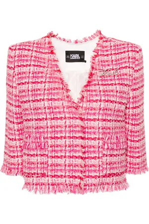 Karl Lagerfeld Veste en tweed à broche logo