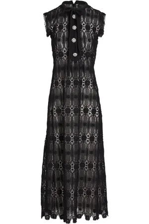 Giambattista Valli Robe longue en macramé à broderies
