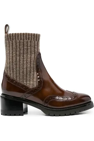 santoni Bottines à empiècements en maille