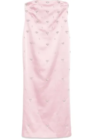 Retrofete Robe longue à ornements en cristal