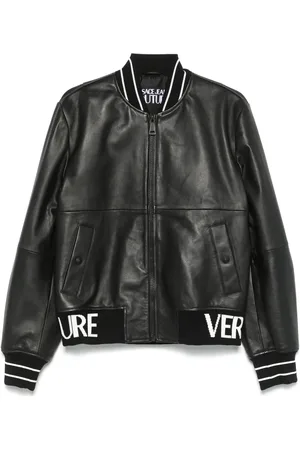 VERSACE Veste en jean à logo en jacquard