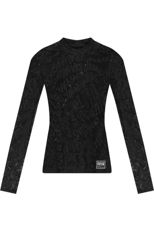 VERSACE T-shirt en dentelle à manches longues