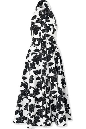 Carolina Herrera Robe mi-longue fleurie à dos-nu