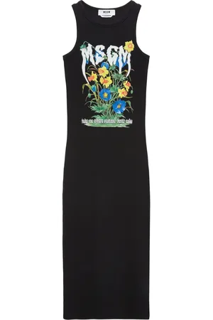 Msgm Robe à logo imprimé
