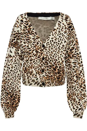 Gestuz Cardigan à imprimé léopard