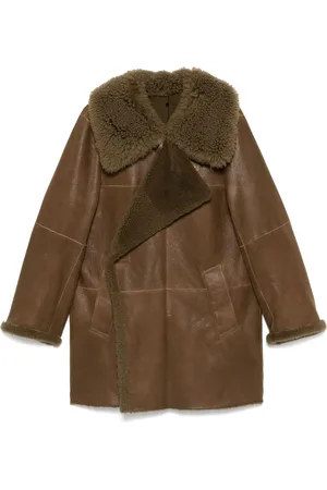 LEMAIRE Manteau asymétrique en mouton retourné
