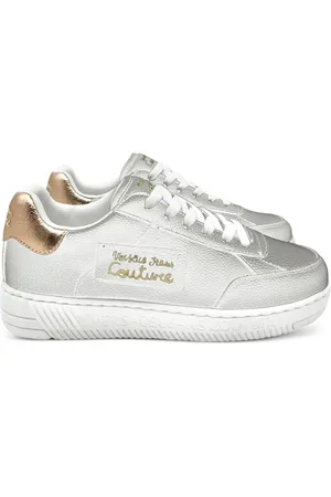 VERSACE Baskets en cuir à logo embossé