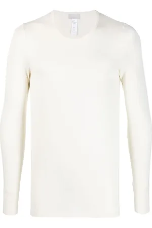Hanro T-shirt en laine mélangée à manches longues