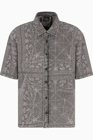 Armani Exchange Chemise en jean à imprimé graphique