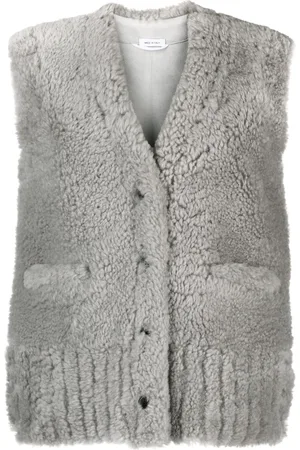 Thom Browne Gilet en peau lainée à col v