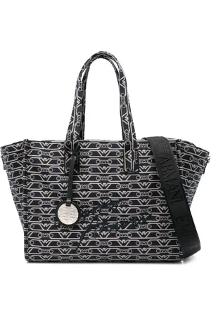 Emporio Armani Sac cabas en cuir à logo en jacquard