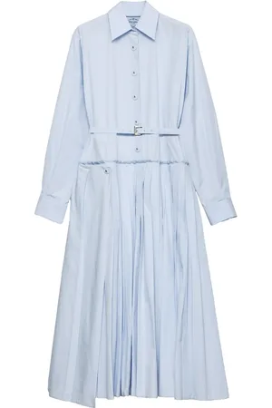 Prada Robe plissée en popeline