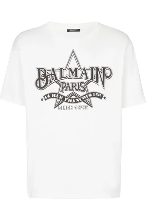 Balmain T-shirt en coton à logo imprimé