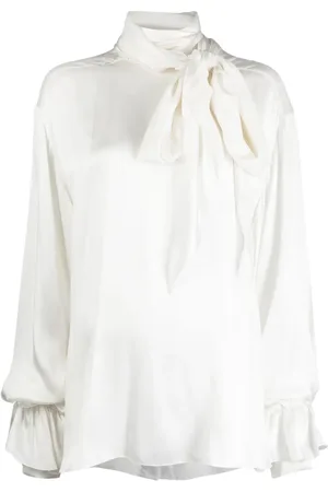 Natasha Zinko Blouse en soie mélangée à col lavallière