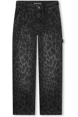 Zadig & Voltaire Jean droit à imprimé léopard