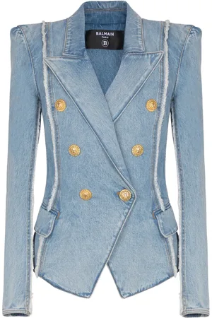 Balmain Veste en jean à bords francs