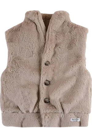Donsje Veste en fourrure artificielle à design sans manches