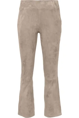 arma leder Pantalon à détail boutonné