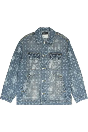 Purple Brand Veste en jean à logo monogrammé