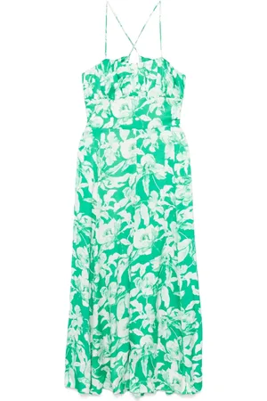 Maje Robe mi-longue à fleurs
