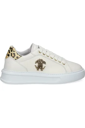 Roberto Cavalli Baskets en cuir à logo embossé