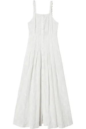 Twin-Set Robe brodée en mousseline à coupe longue