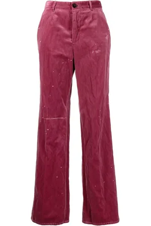 Dsquared2 Pantalon en velours à logo brodé
