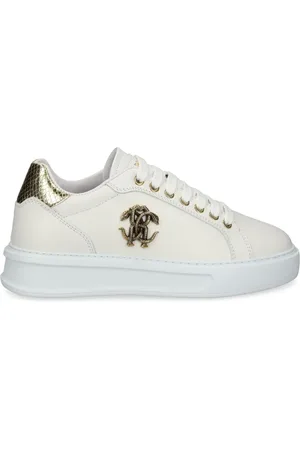 Roberto Cavalli Baskets en cuir à logo embossé