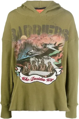 Who Decides War Hoodie imprimé à bords francs
