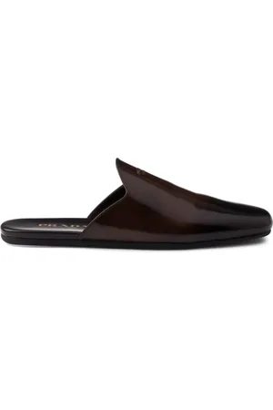 Prada Chaussons en cuir à effet brossé