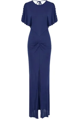Elisabetta Franchi Robe longue à bords festonnés