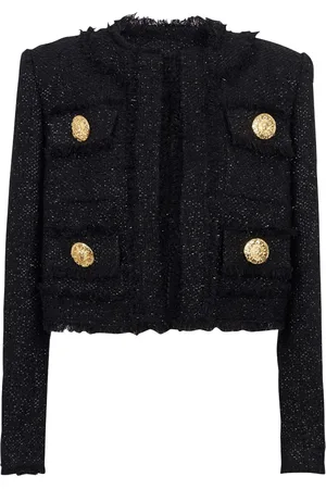 Balmain Veste en tweed à coupe crop