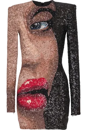 Balmain Robe Partial Visage à coupe courte