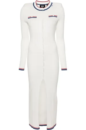 GCDS Robe en maille nervurée à coupe longue
