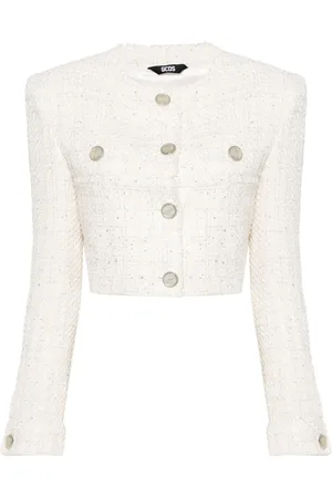 GCDS Veste en tweed à coupe crop