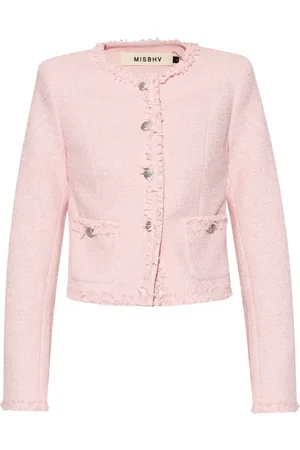 MISBHV Veste en tweed à bords francs