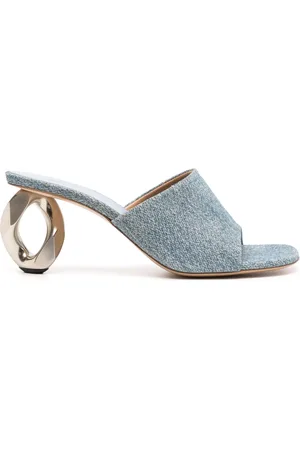 J.W.Anderson Mules en cuir à talon en chaîne 80 mm