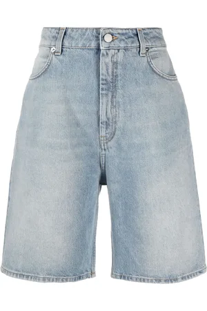 Loulou de Saison Short en jean à effet délavé