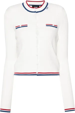GCDS Cardigan en maille à bords rayés
