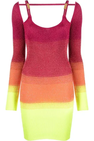 GCDS Robe courte en maille à rayures